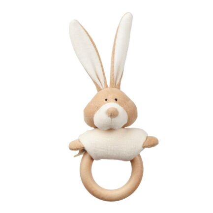 RATTLE BUNNY WITH WOODEN TEETHER