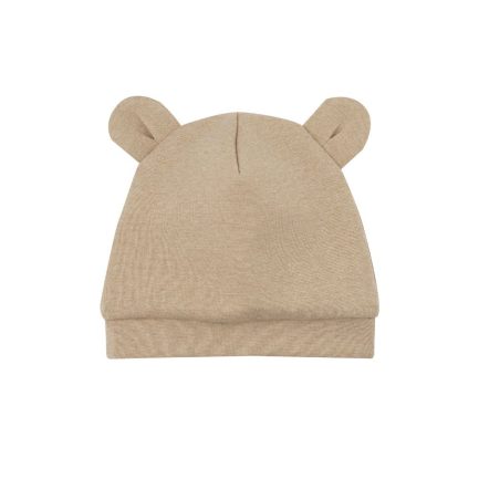 BABY BEANIE HAT WITH TEDDY EARS 1x1 RIB - GOTS - NOOS