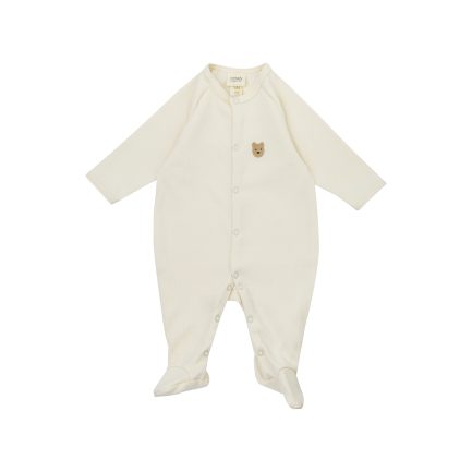 SLEEPSUIT WITH TEDDY EMBROIDERY - GOTS - NOOS