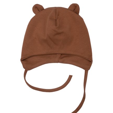 HAT WITH TEDDY EARS 1x1 RIB - GOTS - NOOS