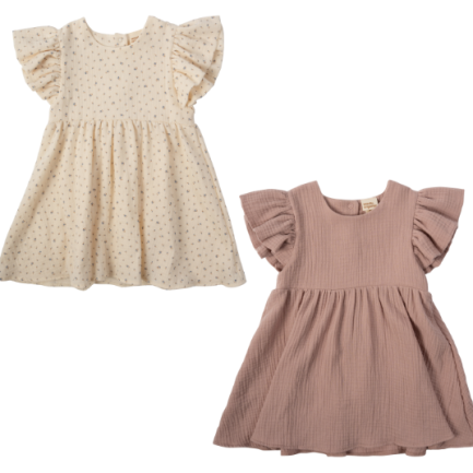 MUSLIN DRESS WITH WINGS - GOTS - SS26