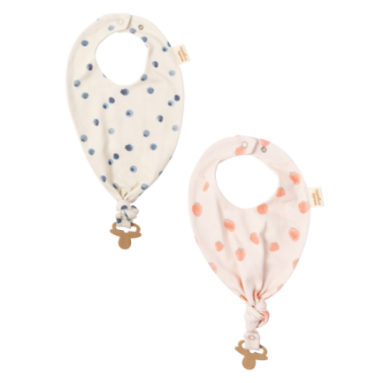 BIB WITH PACIFIER CLIP - GOTS - SS26
