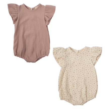 MUSLIN ROMPER WITH WINGS - GOTS - SS26