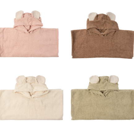 KIDS PONCHO WITH MOUSE EARS - GOTS - SS26